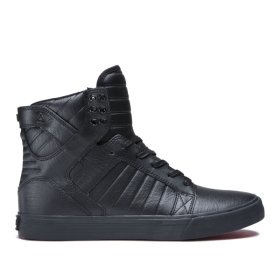 Supra SKYTOP Høye Sneakers Dame Svart/Svart/Rød | NO-23716